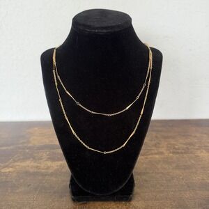 Vintage Avon Chainfall 1970's Necklace Set Of 2 Gold Tone Collectible